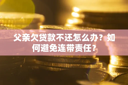 武汉父亲欠贷款不还怎么办？如何避免连带责任？